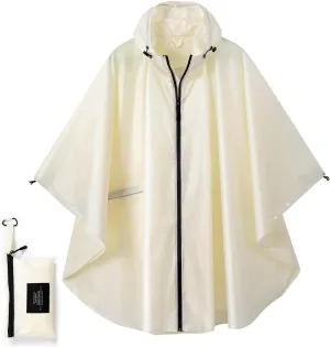 Fashion Hooded Rain Poncho Waterproof Raincoat Jacket with pocket for Women/Men/Adult