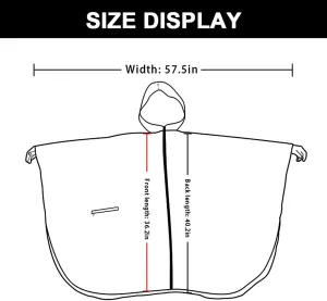 Fashion Hooded Rain Poncho Waterproof Raincoat Jacket with pocket for Women/Men/Adult