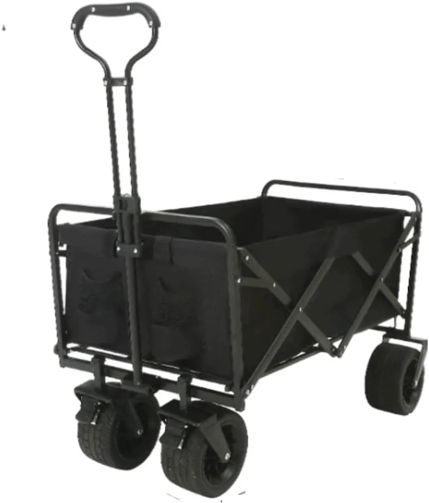 Festival Trolley Camping Trolley Garden Trolley Outdoor Folding Utility Wagon 4 Wheeled Folding Camping Cart Utility Garden Trolley Outdoor Handcart with Brake Beach Trol
