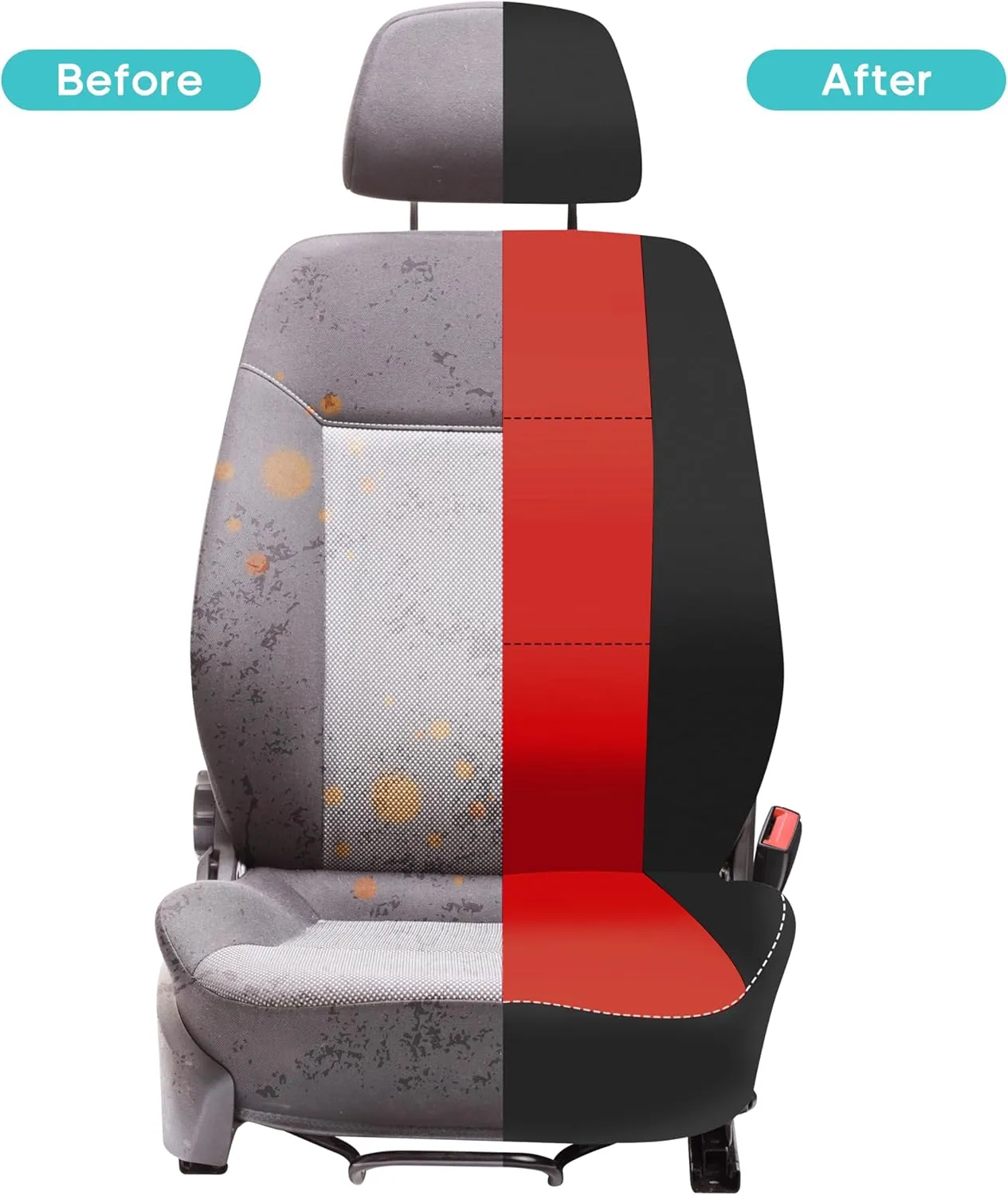 FH Group Car Seat Covers Three-Row 7 Seater Neoprene Waterproof Car Full Set Seat Covers, Airbag Ready and Split - Fit Most Car, Truck, SUV, & Van (Red/Black)