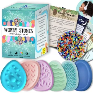 Fidget Toys Sensory Stone: 10 Pack with Picking Stone and Mindfulness Scripts,Sensory Fidgets for Kids-Teens-Adults,Fun Party Favors, Classroom Prizes and Sensory Tools for ADHD OCD