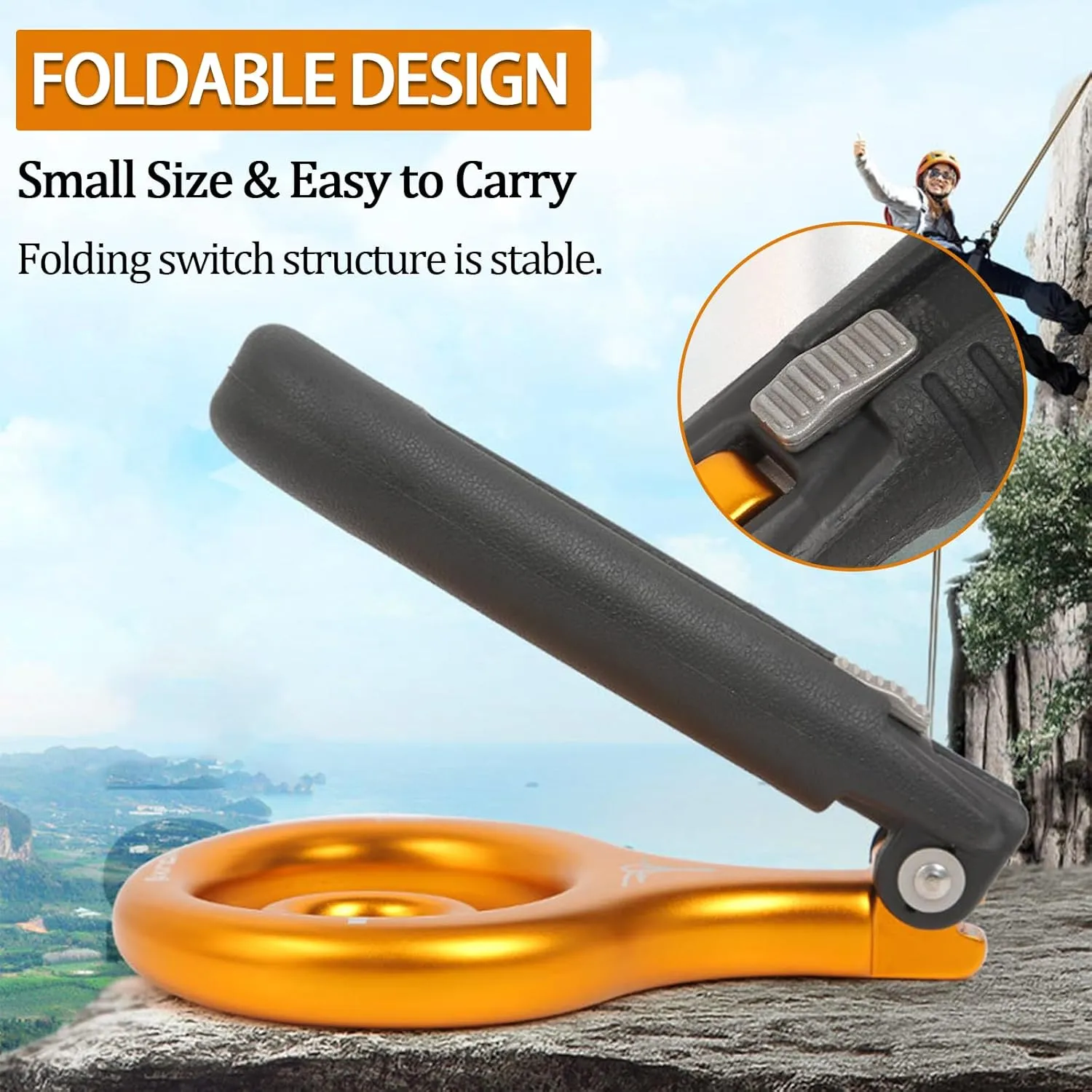 Figure 9 Descender Durable Aluminum Alloy Professional Foldable Upgrade Rescue 8 Belay Device Easy Operation Heavy Duty Belaying and Rappelling Gear Safety Equipment for Rock Climbing Rescue Downhill