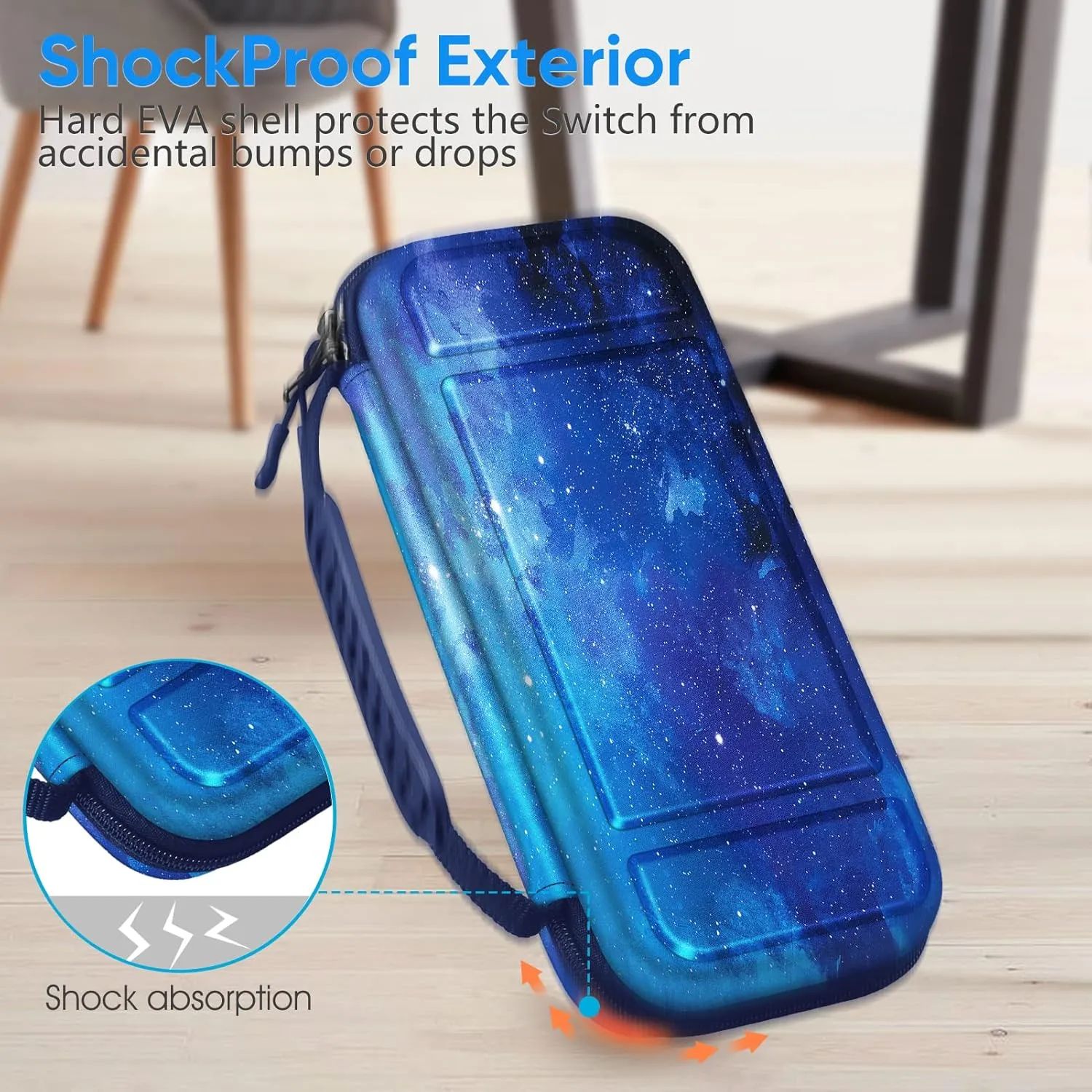 FINTIE Carrying Case for Nintendo Switch Lite 2019, [Shockproof] Hard Shell Protective Cover Travel Bag with Game Card & Micro SD Card Slots for Switch Lite Console & Accessories, Starry Sky