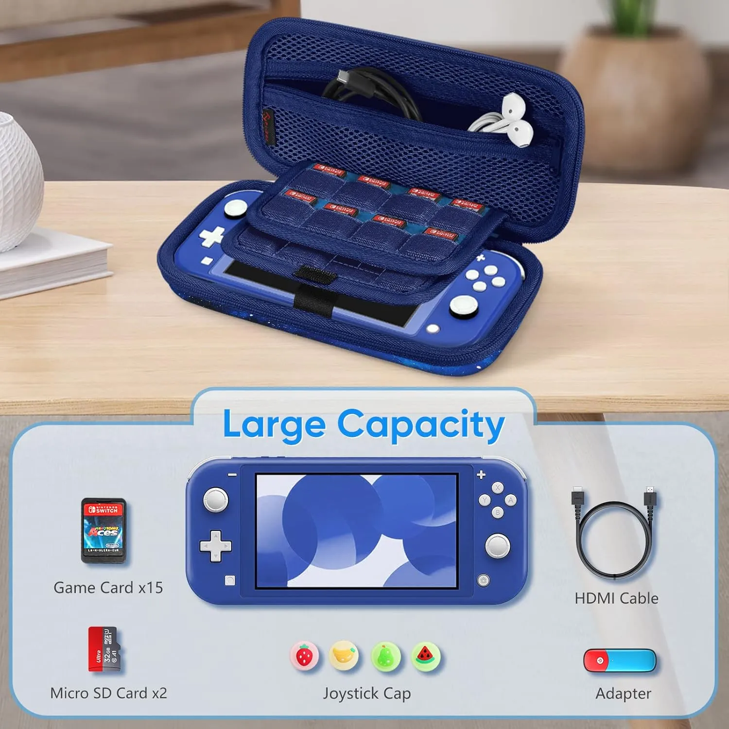FINTIE Carrying Case for Nintendo Switch Lite 2019, [Shockproof] Hard Shell Protective Cover Travel Bag with Game Card & Micro SD Card Slots for Switch Lite Console & Accessories, Starry Sky