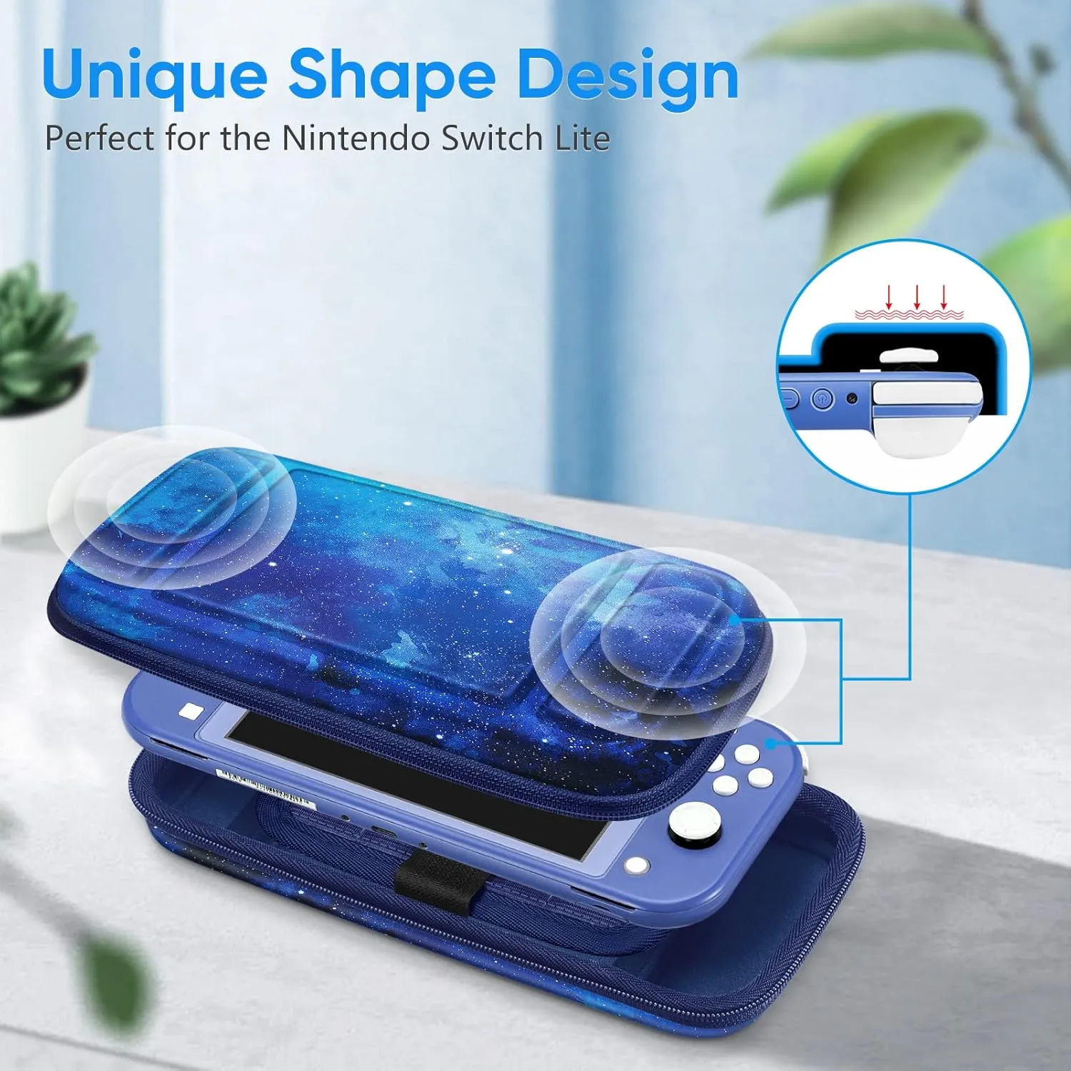 FINTIE Carrying Case for Nintendo Switch Lite 2019, [Shockproof] Hard Shell Protective Cover Travel Bag with Game Card & Micro SD Card Slots for Switch Lite Console & Accessories, Starry Sky