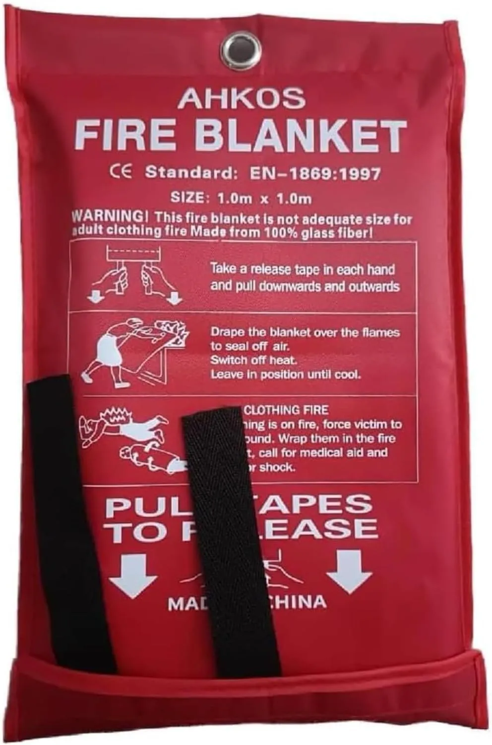 Fire Blanket for Kitchen and Home, Fiberglass Fire Safety Blankets for Survival, Flame Retardant Protection for Kitchen, car, Workhouse 39 x 39 inc (FIRE Blanket, 1, PCS)