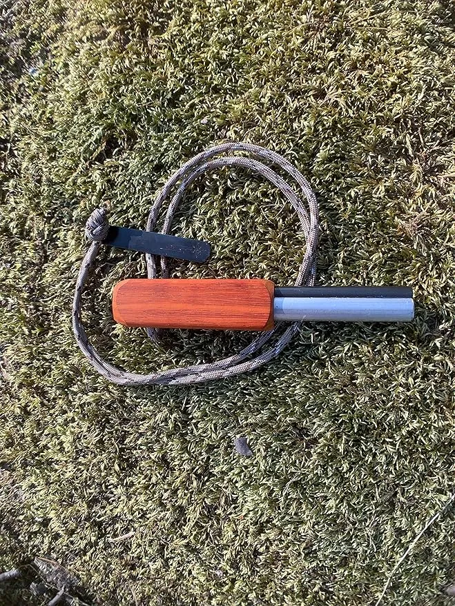 Fire Fast Kamper Lanyard. European Fire Steel Ferro Rod and Magnesium. Compact Durable Lite Weight Emergency Fire Starter for Camping, Backpacking, Hiking.