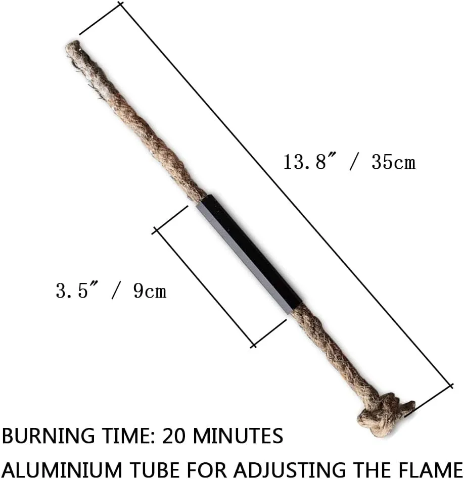 Fire Starter Survival Kit, Larger Ferro Rod with Striker Lanyard 3in Long Flint and Steel, 13.8in Wick Hemp Cord, Multifunctional Bag