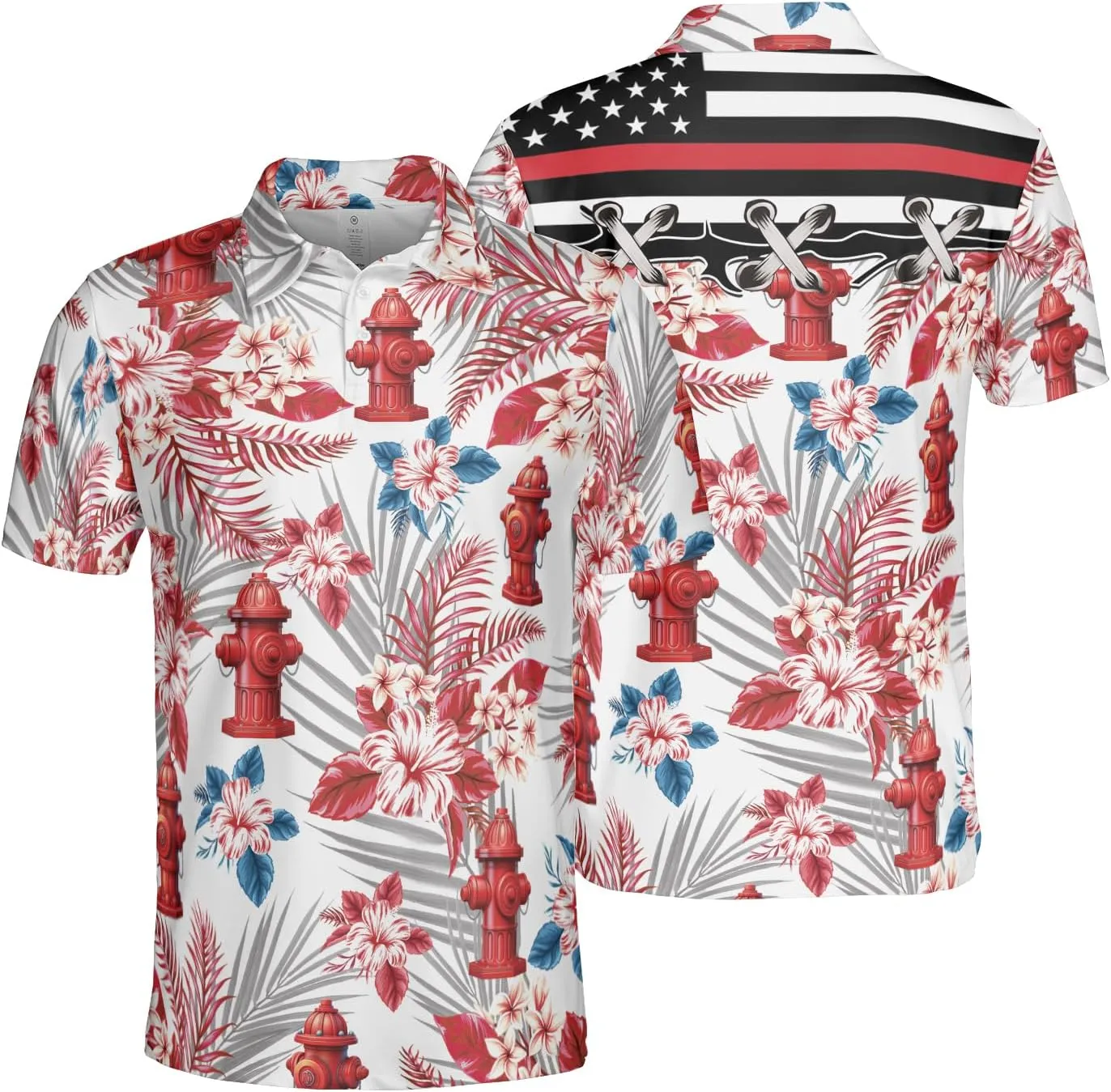 Firefighter Polo Golf Shirts for Men Women - Labor Day Mens Polo Shirts Short Sleeve Mens Polo Shirts Dry Fit Serie 63
