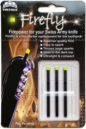 Firefly Regular 3 Pack - Fire Starter Accessory for Swiss Army Victorinox Knives (Neon Green-Yellow Glow)