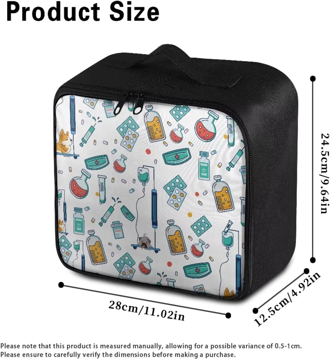 First Aid Bag Empty Medium Corgi Nurse Medical Bag Empty Travel First Aid Kit Pouch Cute Medium Sized Empty First Aid Bag Medical Supplies Organizer Bag for Traveling Hiking Camping