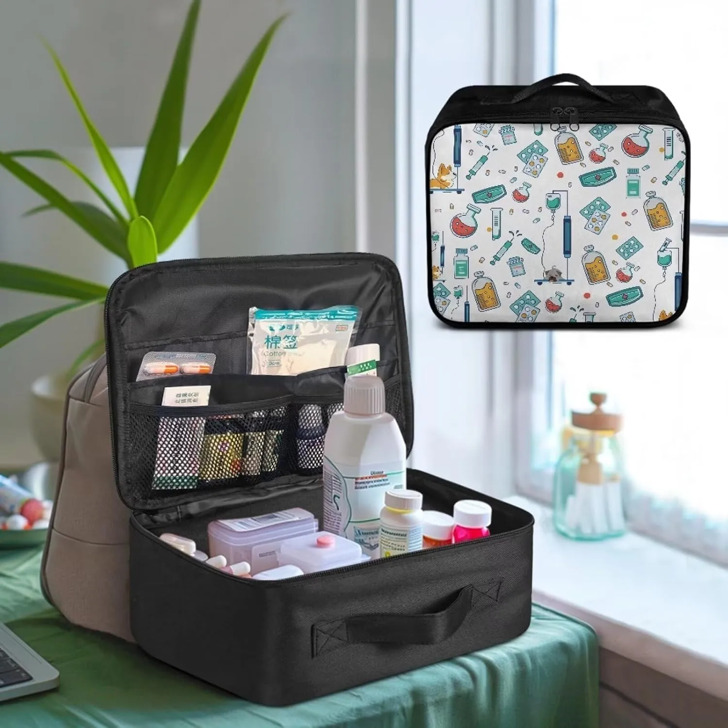 First Aid Bag Empty Medium Corgi Nurse Medical Bag Empty Travel First Aid Kit Pouch Cute Medium Sized Empty First Aid Bag Medical Supplies Organizer Bag for Traveling Hiking Camping