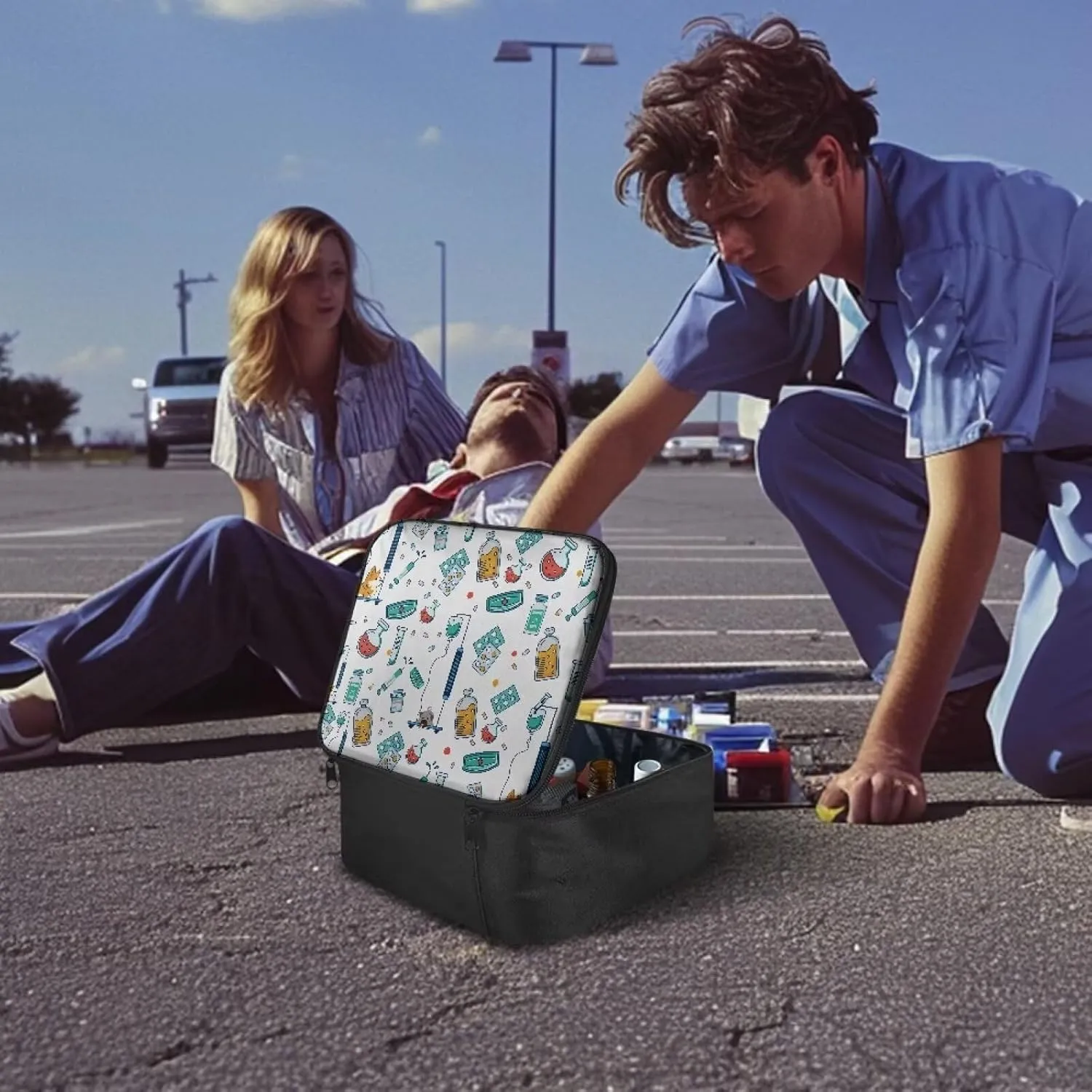 First Aid Bag Empty Medium Corgi Nurse Medical Bag Empty Travel First Aid Kit Pouch Cute Medium Sized Empty First Aid Bag Medical Supplies Organizer Bag for Traveling Hiking Camping