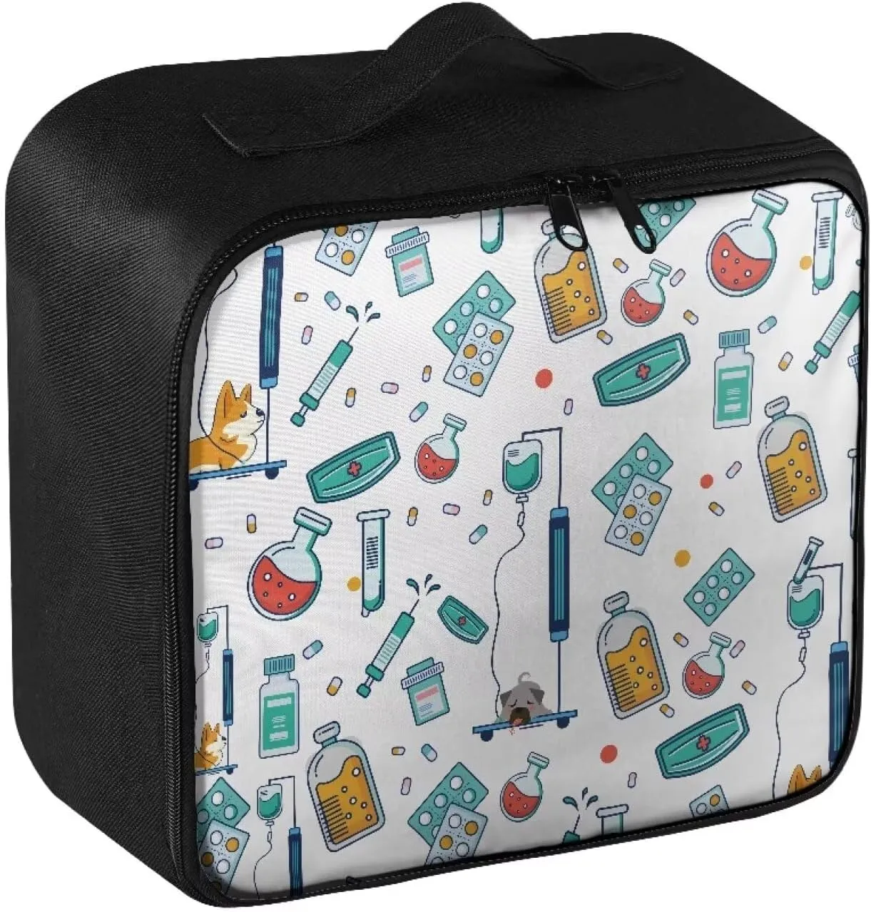 First Aid Bag Empty Medium Corgi Nurse Medical Bag Empty Travel First Aid Kit Pouch Cute Medium Sized Empty First Aid Bag Medical Supplies Organizer Bag for Traveling Hiking Camping