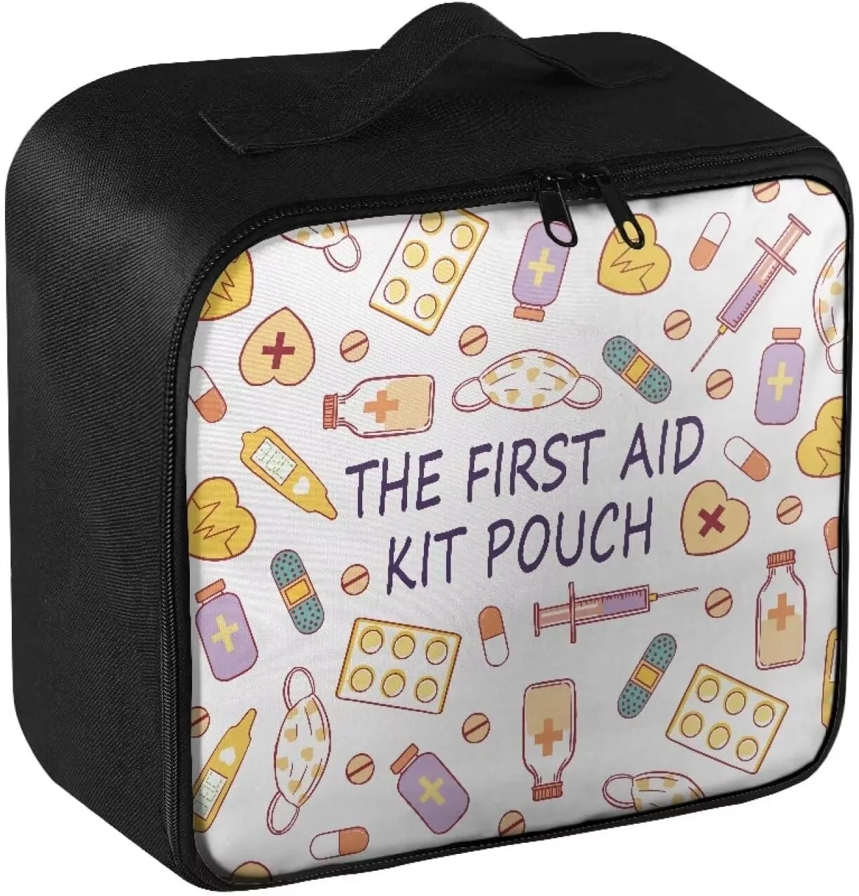 First Aid Bag Empty Medium First Aid Kit Pattern Medical Bag Empty Travel First Aid Pouch Storage Compact Survival Medicine Bag for Home Office Car Businesses Camping Outdoors