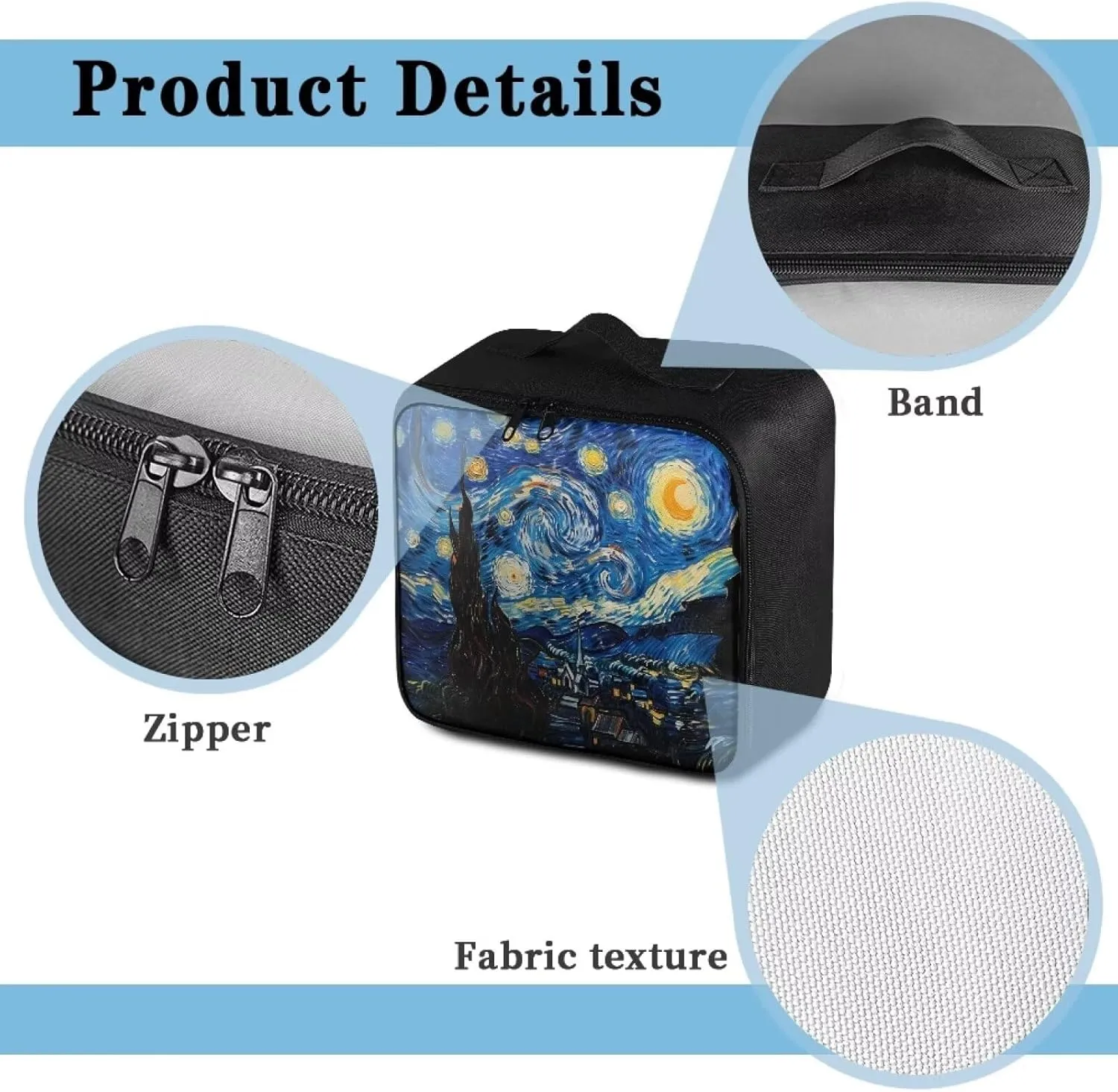 First Aid Bag Empty Van Gogh Starry Night Medical Bag Empty Medium Travel First Aid Kit Pouch Portable Medical Supplies Organizer Bag for Traveling Hiking Camping Backpacking Cycling
