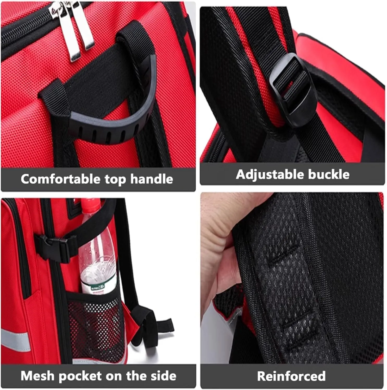 First Aid Bag, First Aid Kit Travel, First Aid Bag Empty Large, Large Capacity First Aid Medical Back Pack Bag, First Responder Trauma Bag with Reflective(Orange)