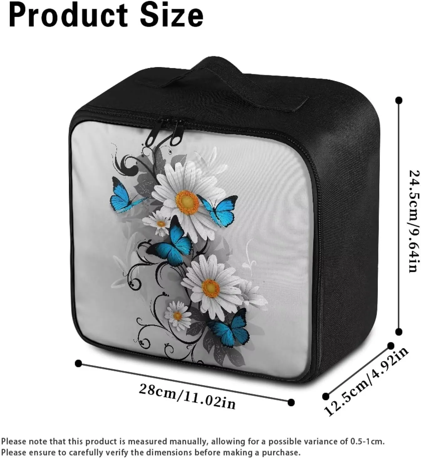 First Aid Bag Only Empty Small Daisy Butterfly Travel Medicine Pouch Double Zippers First Aid Pouch Medical Supplies Organizer Bag Kit for Traveling Car Home Camping Office Hiking