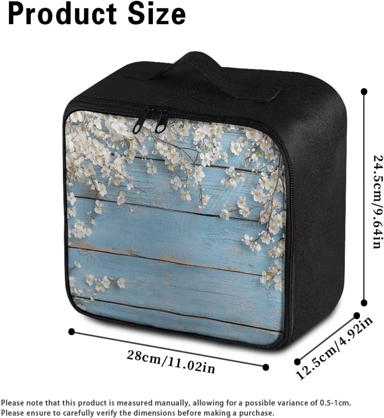 First Aid Kit Bag Empty Medium Organizer Wood Print Floral Portable Medication Travel Carrying Case with Handle for Home Travel Camping Empty Medical Storage Bag Portable Pouch
