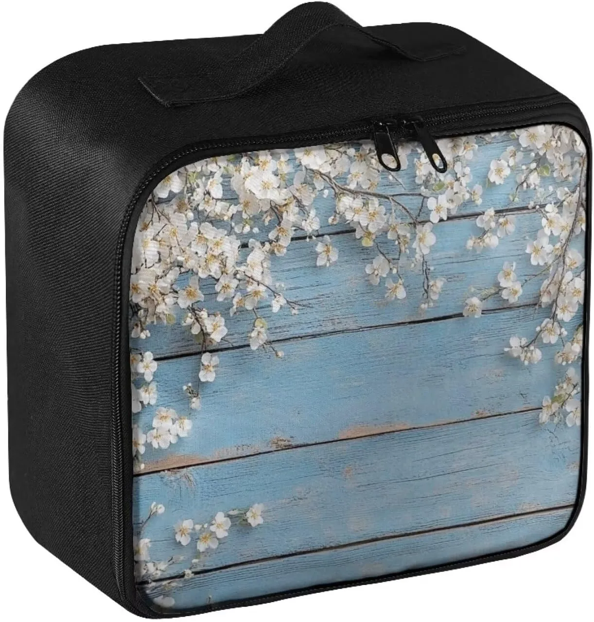 First Aid Kit Bag Empty Medium Organizer Wood Print Floral Portable Medication Travel Carrying Case with Handle for Home Travel Camping Empty Medical Storage Bag Portable Pouch
