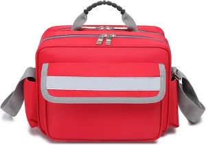 First Aid Kit Bag - First Responder Bag with Handle and Shoulder Strap for Home Care, Hospice Visit, Travel, or Emergency Event Empty
