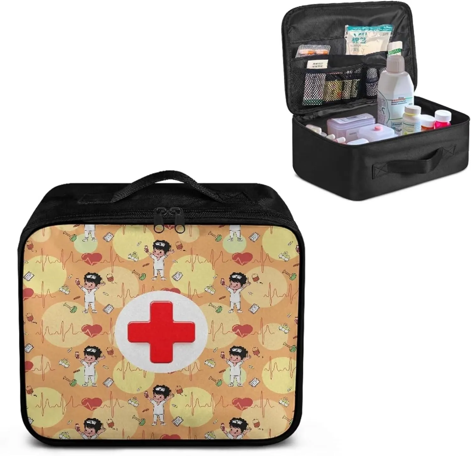First Aid Kit Empty Medical Supplies Organizer Bag Medkit Trauma Aid Kit for Family Travel Workplace College Dorm Sports Venues Vehicle RV Essentials (Bag Only)