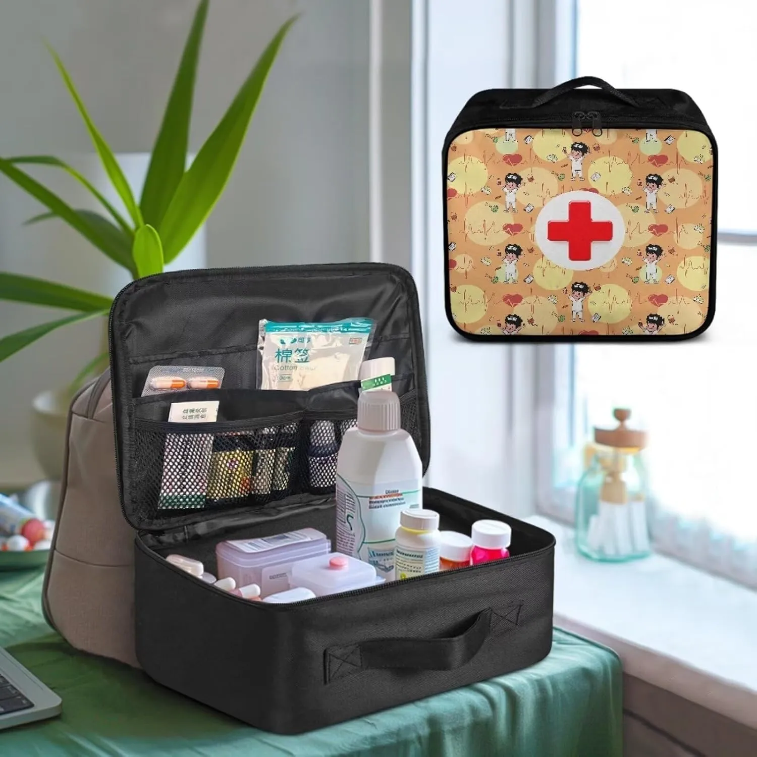 First Aid Kit Empty Medical Supplies Organizer Bag Medkit Trauma Aid Kit for Family Travel Workplace College Dorm Sports Venues Vehicle RV Essentials (Bag Only)