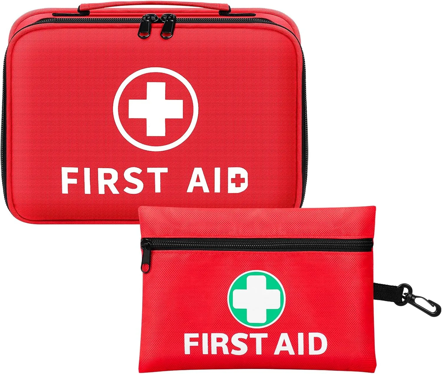 First-Aid-Kit-for-Home-Car-Travel-Camping-Businesses, Large Small First Aid Kit, Include Trauma Pad, Ice Pack, Emergency Blanket, Fabric Bandages, Perfect for Hiking, Survival, Office (Rainlos)