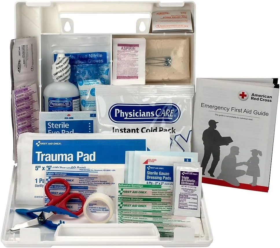First Aid Only 223-U OSHA-Compliant First Aid Kit, All-Purpose 25-Person Emergency First Aid Kit for Business, Worksite, Home, and Vehicle, 106 Pieces