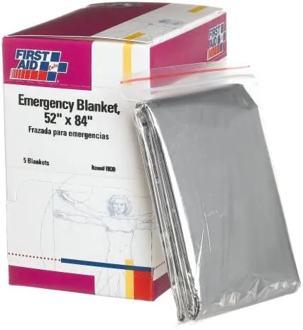 First Aid Only Emergency Blanket, 52" X 84", 5-Count Boxes (Pack of 2)