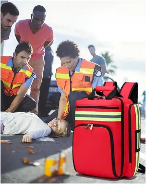 First Responder Bag Empty Emergency Responder Trauma Bag First Aid Kit Bag Large Medical Backpack for Travel Camping Cycling Outdoor Survival First Aid(Blue)