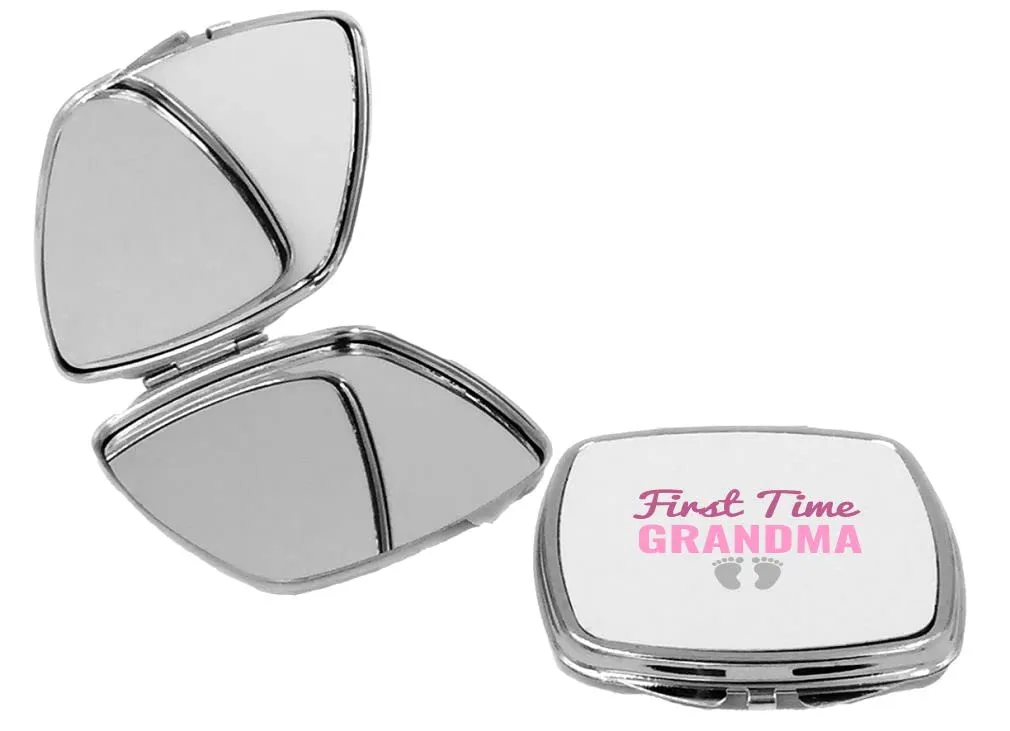 First Time GRANDMA - Square Compact Mirror Personal Mirror