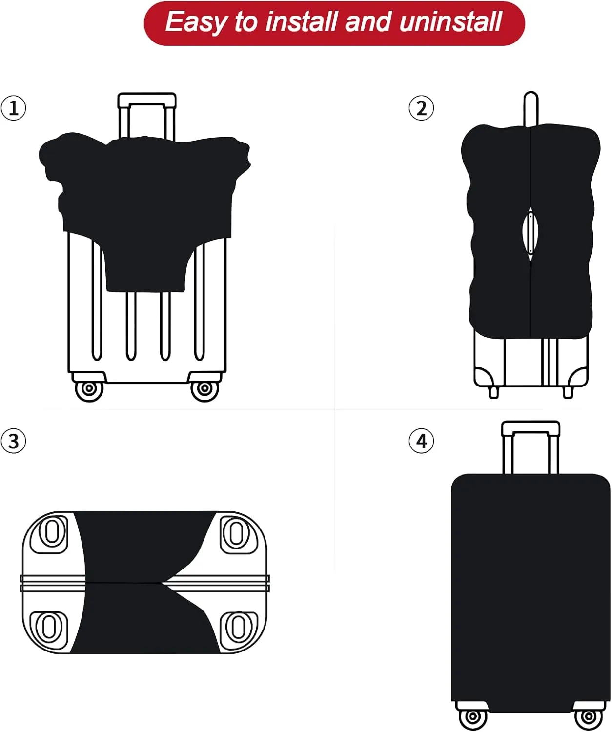 FIRST WAY Luggage Cover Protector - Anti-Scratch Suitcase Cover for Travel - Protects Against Dirt and Wear, Fits 18"-22" Luggage Stained Glass Fall