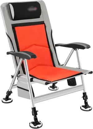 Fishing Chair Outdoor Fishing Recliner Chair with Pillow Foldable Backrest Adjustable Legs for Camping Beach Chair Camping Chairs