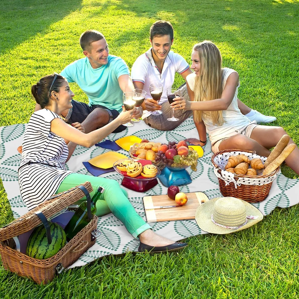 Flexible Graphics Beach Blanket Adults Waterproof Sandproof Large Beach Mat 59”x 68” Compact Lightweight Picnic Blankets Portable Quick Drying Sand Free Mats for Travel Camping Hiking