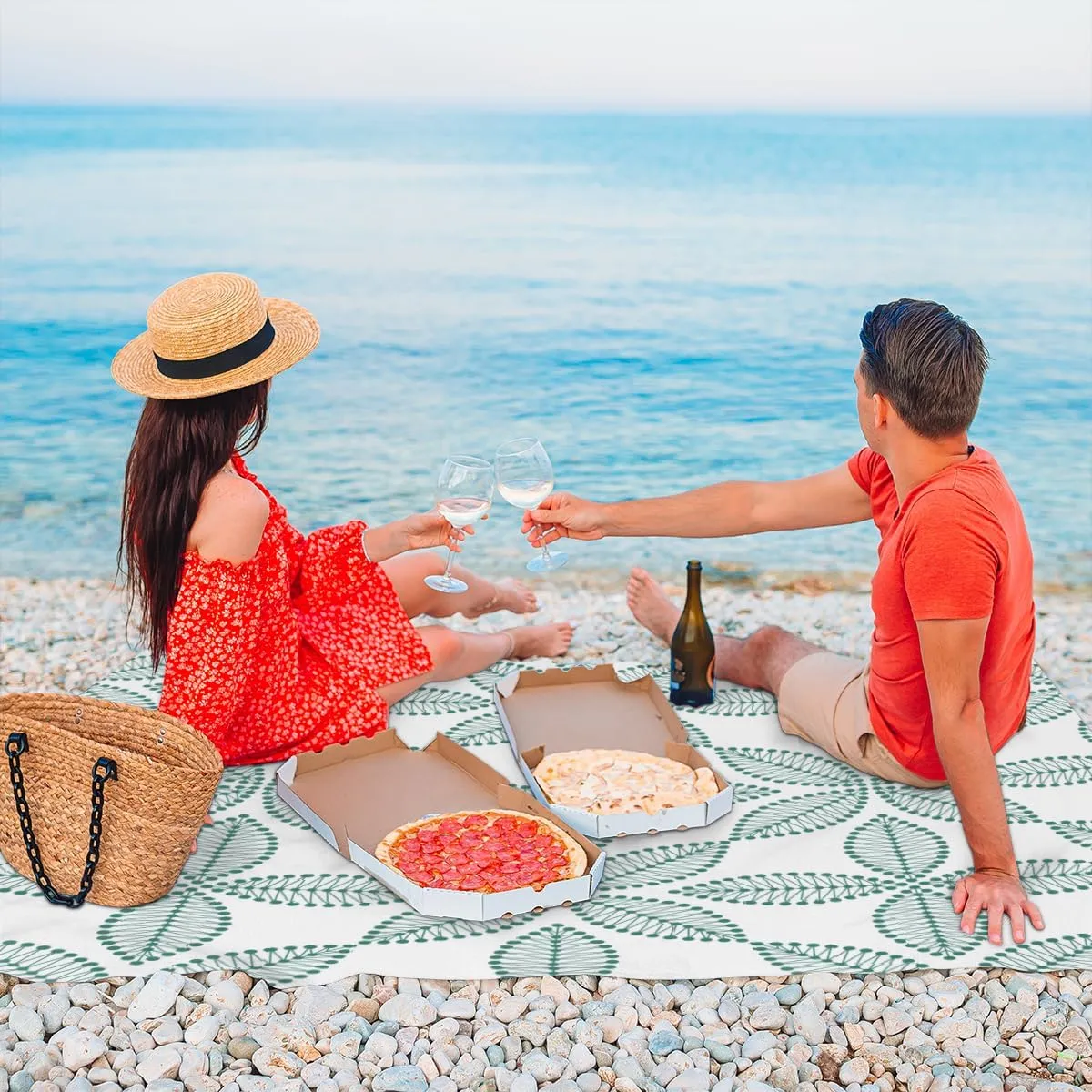 Flexible Graphics Beach Blanket Adults Waterproof Sandproof Large Beach Mat 59”x 68” Compact Lightweight Picnic Blankets Portable Quick Drying Sand Free Mats for Travel Camping Hiking