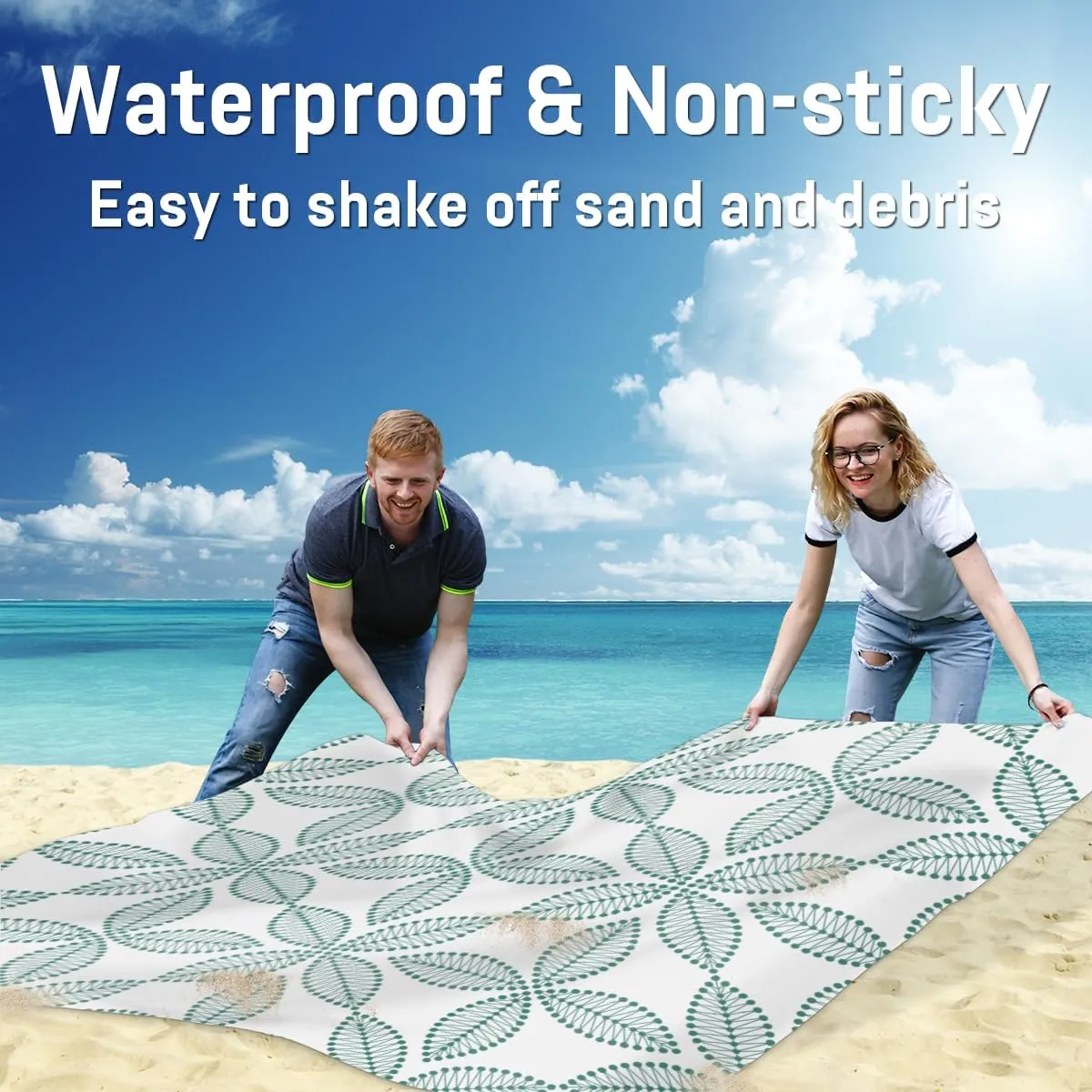 Flexible Graphics Beach Blanket Adults Waterproof Sandproof Large Beach Mat 59”x 68” Compact Lightweight Picnic Blankets Portable Quick Drying Sand Free Mats for Travel Camping Hiking