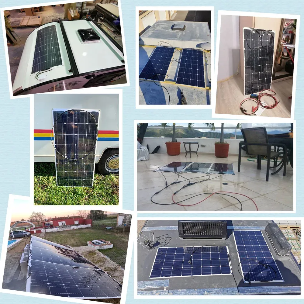Flexible Solar Panel Kit (100W, 200W, 300W) - High-Efficiency 12V/24V Battery Charger