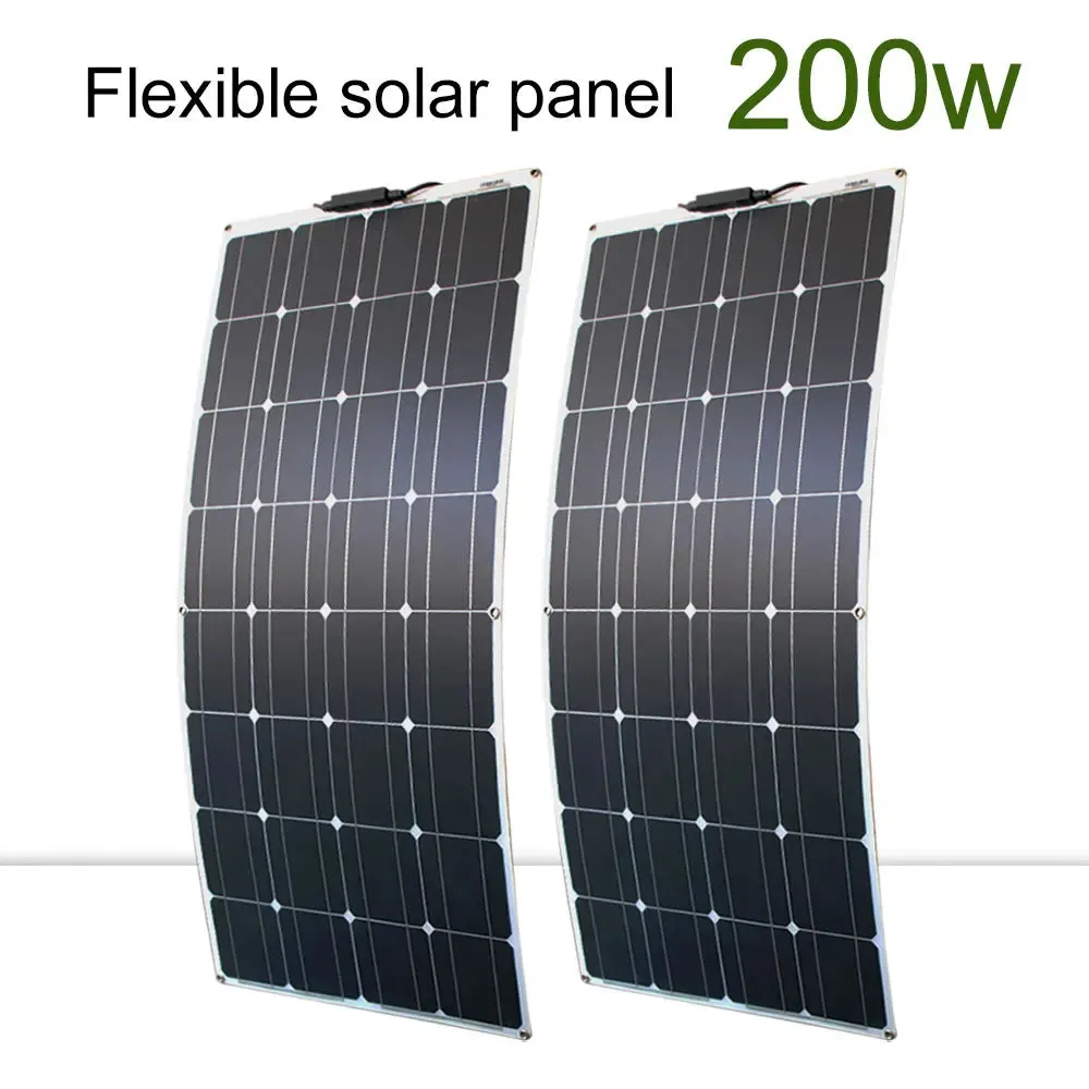 Flexible Solar Panel Kit (100W, 200W, 300W) - High-Efficiency 12V/24V Battery Charger