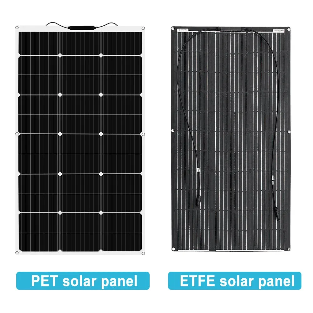 Flexible Solar Panel Kit (100W, 200W, 300W) - High-Efficiency 12V/24V Battery Charger