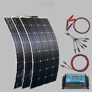 Flexible Solar Panel Kit (100W, 200W, 300W) - High-Efficiency 12V/24V Battery Charger