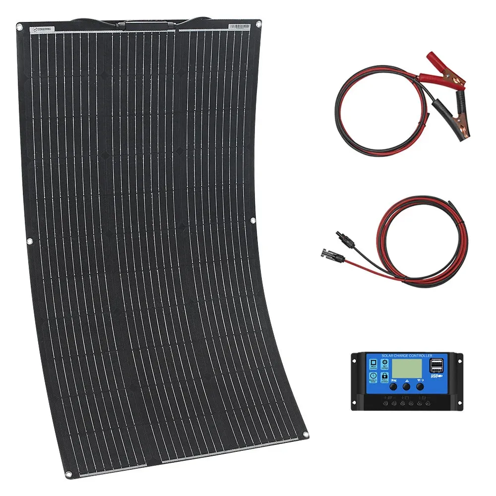 Flexible Solar Panel Kit (100W, 200W, 300W) - High-Efficiency 12V/24V Battery Charger