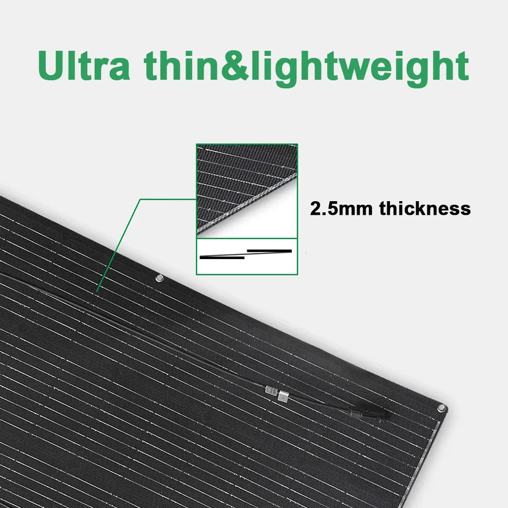 Flexible Solar Panel Kit (100W, 200W, 300W) - High-Efficiency 12V/24V Battery Charger