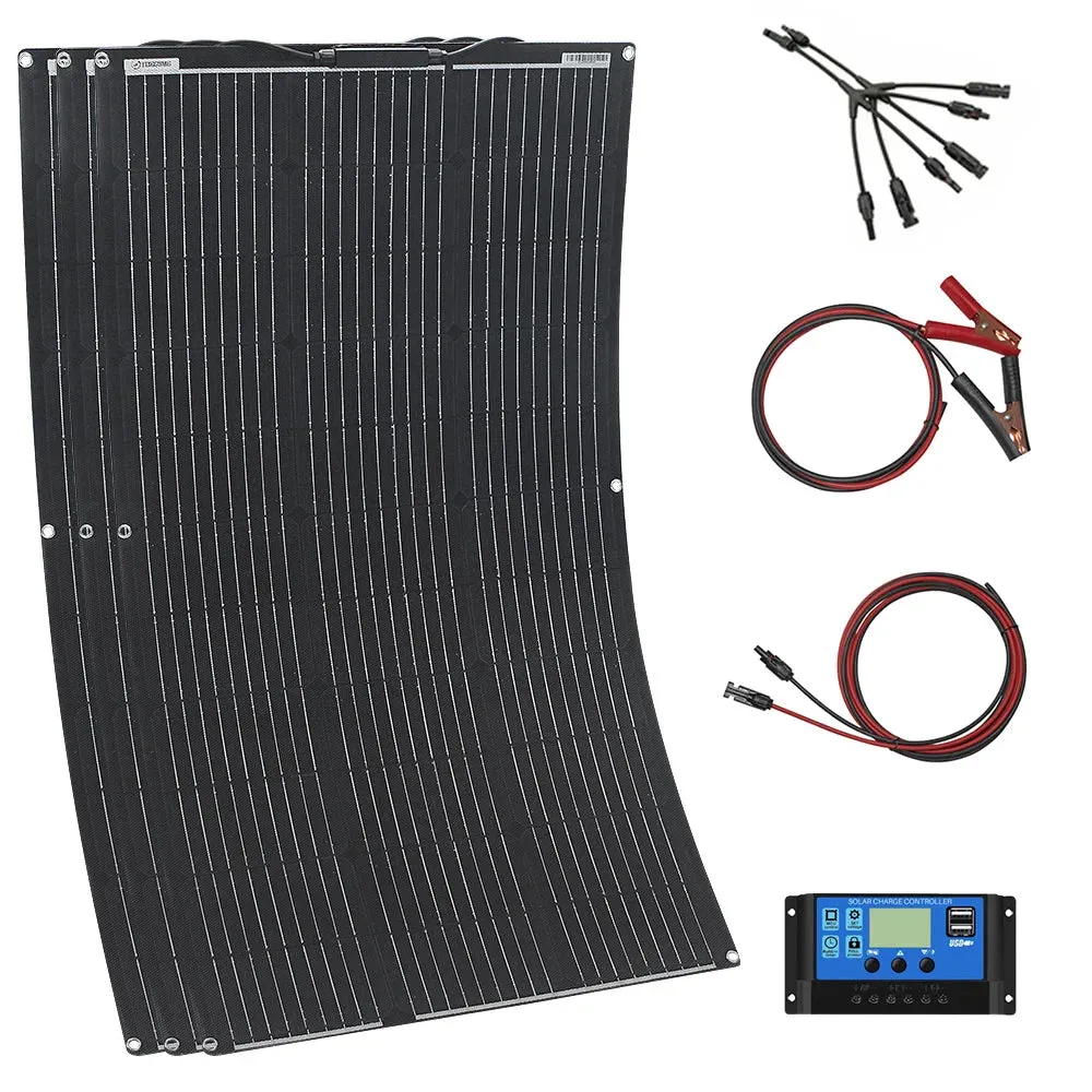 Flexible Solar Panel Kit (100W, 200W, 300W) - High-Efficiency 12V/24V Battery Charger