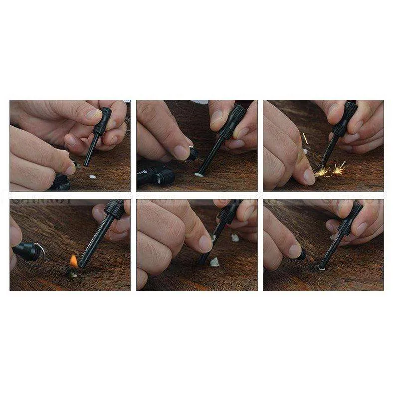 Flint Fire Starter CNC Magnesium Bar WaterProof Outdoor Portable Survival Camp Kits