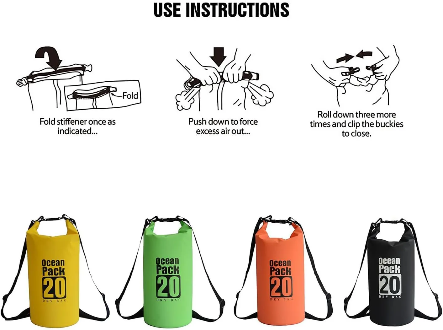 Floating Waterproof Dry Bag 5L/10L/15L/20L for women-Lightweight&Durable Dry Sack Backpack for Kayaking, Swimming, Camping, Hiking-Soft&Abrasion-Resistant with Roll-Top Closure (YELLOW, 20L)