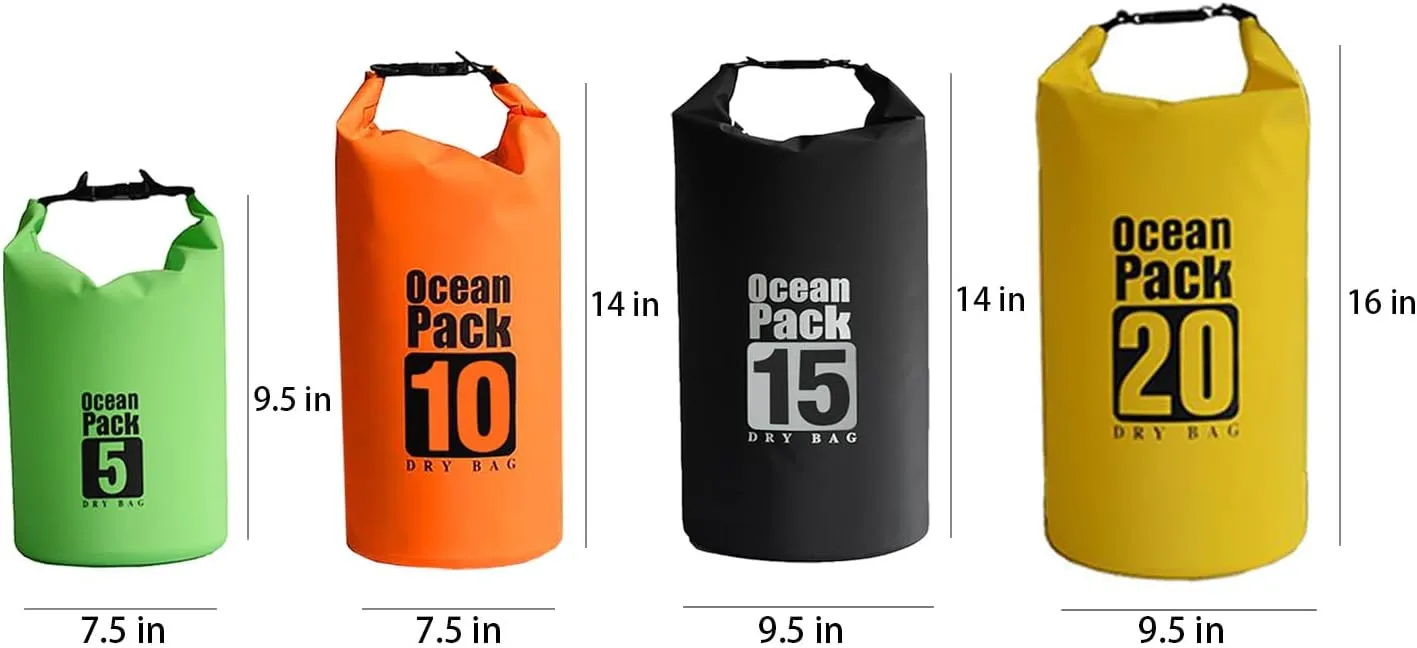Floating Waterproof Dry Bag 5L/10L/15L/20L for women-Lightweight&Durable Dry Sack Backpack for Kayaking, Swimming, Camping, Hiking-Soft&Abrasion-Resistant with Roll-Top Closure (YELLOW, 20L)