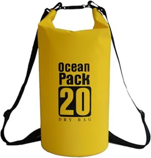 Floating Waterproof Dry Bag 5L/10L/15L/20L for women-Lightweight&Durable Dry Sack Backpack for Kayaking, Swimming, Camping, Hiking-Soft&Abrasion-Resistant with Roll-Top Closure (YELLOW, 20L)