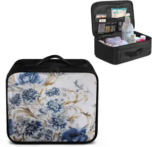 Floral First Aid Bag Empty Travel Medicine Bag Vintage Flower First Aid Pouches Empty Small Portable Medical Bag for School Car Outdoor Camping Hiking Travel Emergency