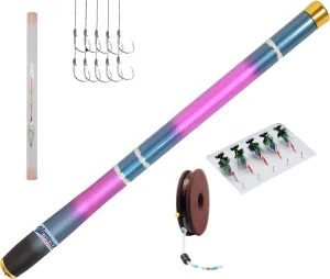 Fly Fishing Combo Kit Tenkara Rod Kit-Premium Carbon Fiber Telescopic Fly Fishing Rod Combo with Fly Rod,Line,and Fishing Accessories